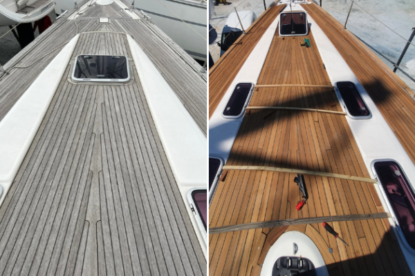 New teak deck for yacht